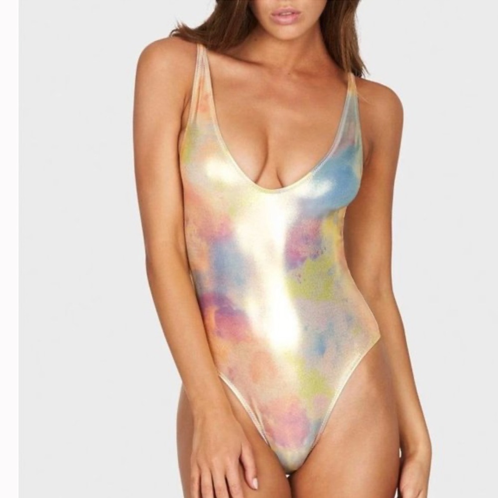 Bond-eye Ziggy Stardust Viva One Piece Swimsuit in Cosmic Rainbow Size XS